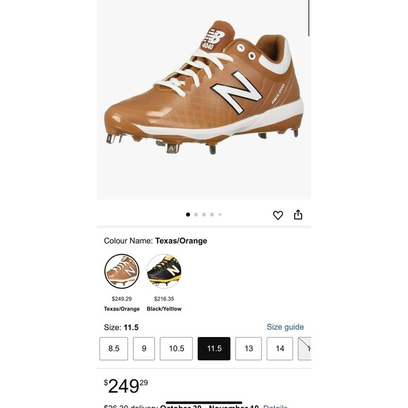 NEW New Balance 4040 mens brown metal baseball cleats shoes US 13 EUR 47.5 main image 6